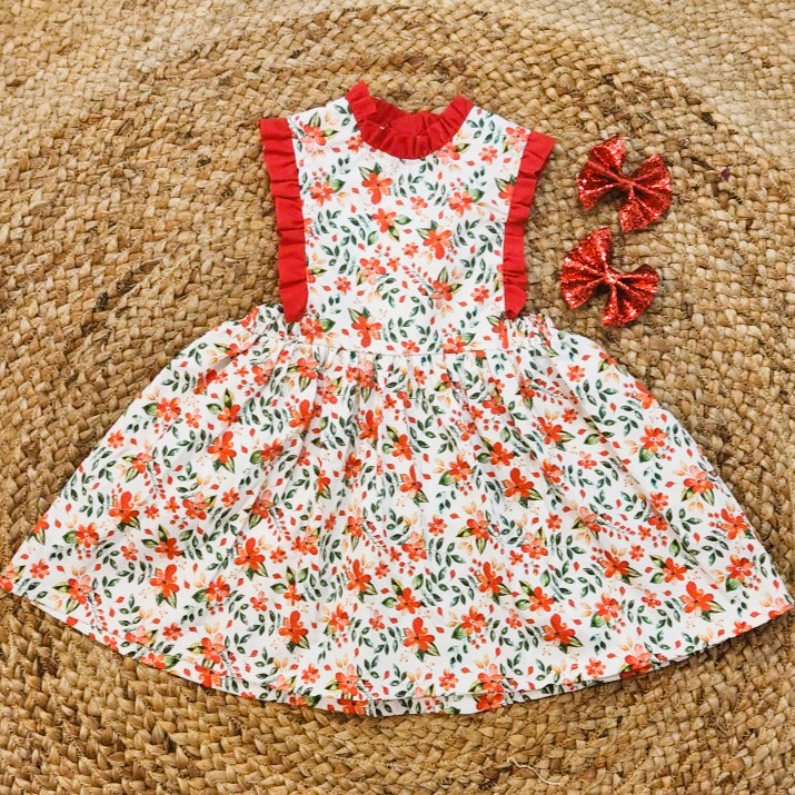 Red frills Christmas dress.