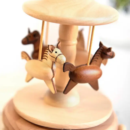 Wooden carousel music box.