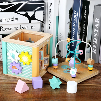 Wooden Montessori toys.