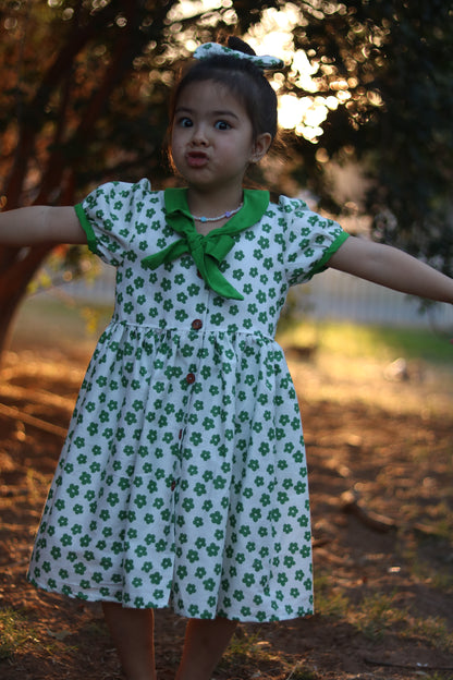 Daisy puff sleeves dress