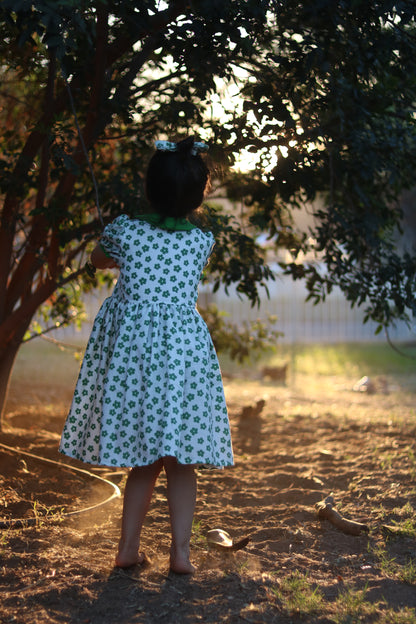 Daisy puff sleeves dress