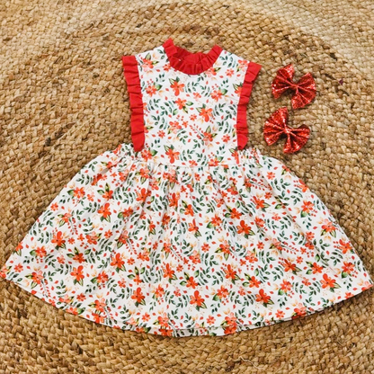 Red frills Christmas dress.