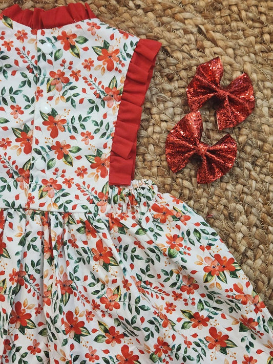 Red frills Christmas dress.